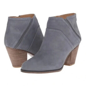 Franco Sarto Domino Ankle Boots Suede Leather
Block Heel Gray Sz 7